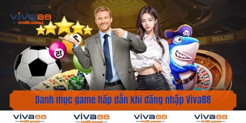 Danh mục game hấp dẫn khi đăng nhập thành công